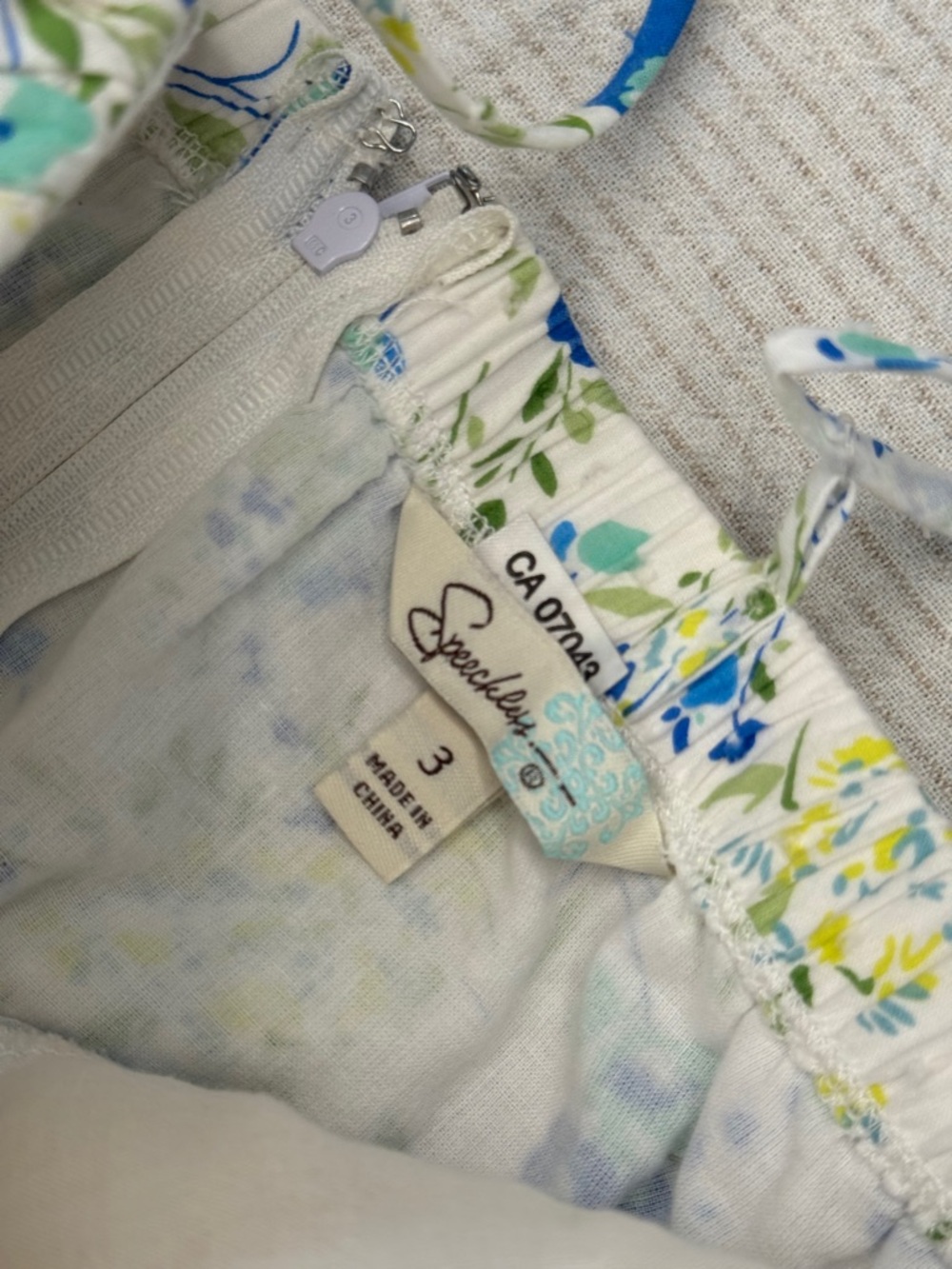 Vintage Cotton Floral Sundress with Blue & Green Print xs - Picture 10 of 14